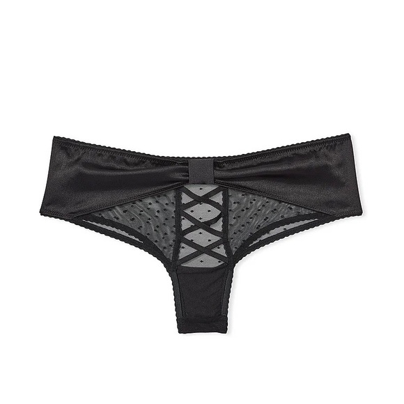 Victoria's Secret Very Sexy Back Cut-Out Cheeky Panty Black Small NEW - Picture 2 of 7